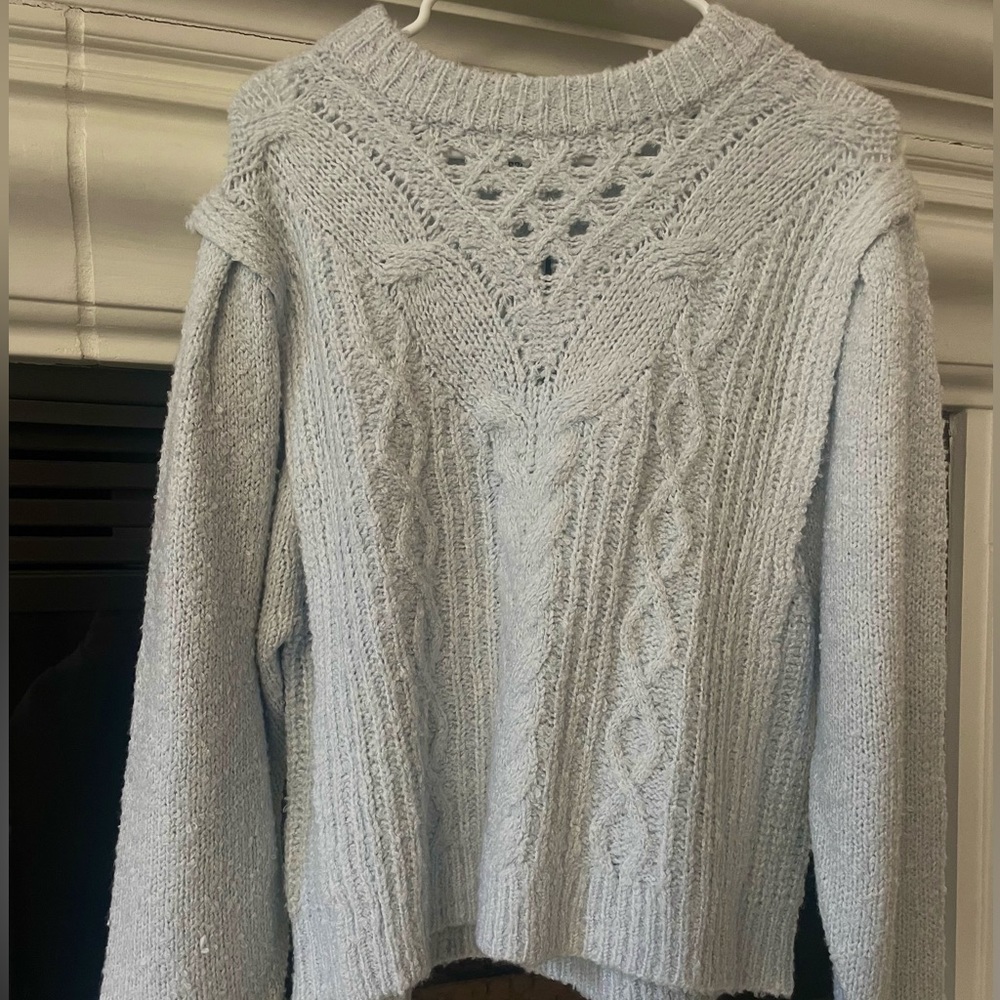 powder blue sweater, size S